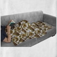 thumbnail image 5 of Yellow Bird Soft Flannel Fleece Throw Blanket, Vintage Style Sketch of Little Chickens in Baskets with Flowers, Cozy Plush for Indoor and Outdoor Use, 50" x 60", Multicolor, by Ambesonne, 5 of 5