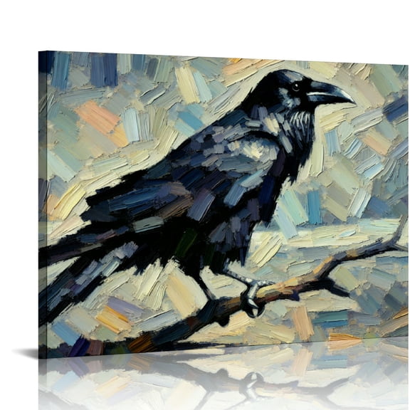 EastSmooth Wall Art Nature Animal Posters Gothic Black Crow  Wall Art (1) Canvas Wall Art Prints for Wall Decor Room Decor Bedroom Decor Gifts  Frame-style
