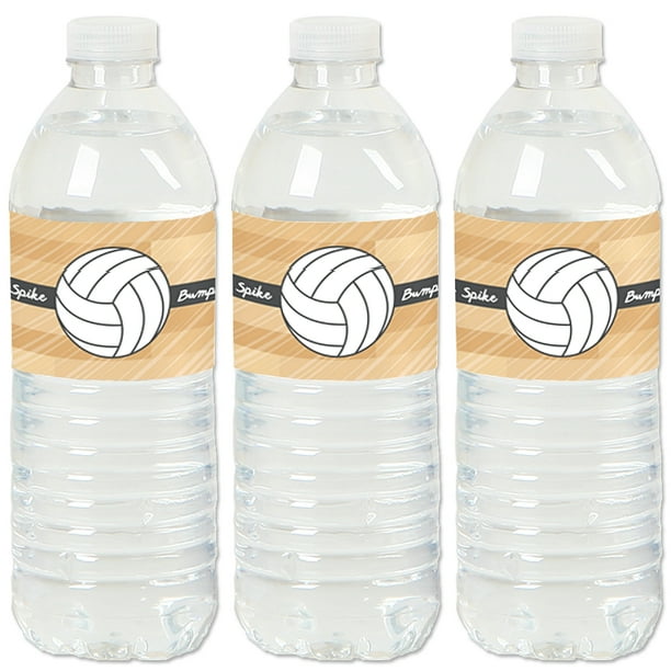 Bump, Set, Spike - Volleyball - Baby Shower or Birthday Party Water Bottle Sticker Labels - Set of 20