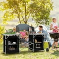 thumbnail image 2 of Outsunny Folding Camping Kitchen Table with Windshield, Aluminum Frame, 2 of 10
