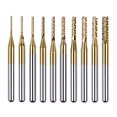 thumbnail image 2 of 10pcs 0.8-3mm Titanium Coated Engraving Milling Cutter Carbide Bits, 1/8'' Shank for Dremel Rotary Tools by Lukcase, 2 of 4