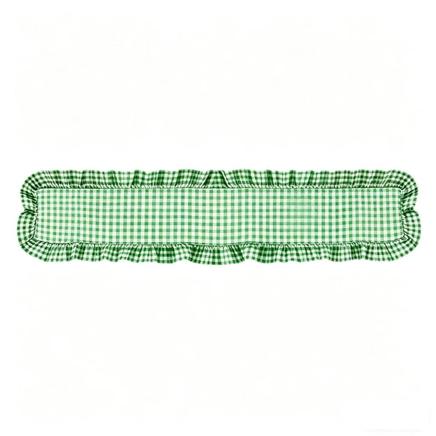 Camino de mesa festoneado con borde de hoja para mesa de café, comedor, té, mueble de TV, tapete decorativo de tira larga, tela, protector de mesa para el hogar y la cocina