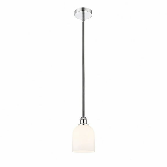 616-1S-PC-G558-6GWH-Innovations Lighting-Bella - 1 Light Stem Hung Mini Pendant In Industrial Style-9 Inches Tall and 5.5 Inches Wide-Polished Chrome