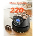 thumbnail image 2 of KFFKFF USD Coin Sorter, Coin Counter Machine for 5 Kinds of USD Coins, Coin Sorter and Wrapper Machine Holds up to 2000 Coins, Screen Display Coin Storage, 2 of 9