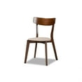 thumbnail image 2 of Baxton Studio Reba Mid-Century Modern Light Beige Fabric Upholstered and Walnut Brown Finished Wood 5-Piece Dining Set with Faux Marble Dining Table, 2 of 5