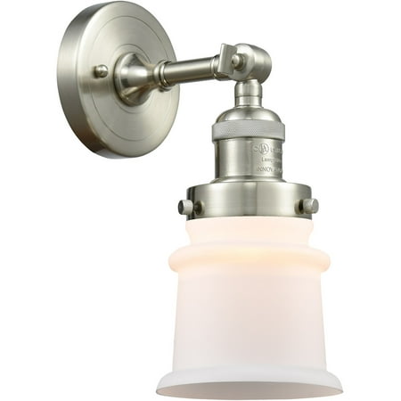 

Brushed Satin Nickel Tone Wall Sconces 7 Wide Matte White Glass Steel/Cast Brass Medium Base 1 Light Fixture