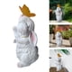 thumbnail image 5 of Estatuilla de Jardín Colco de Luz Solar conejo en Miniatura con Estatua de Mariposa, 5 of 8