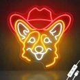 thumbnail image 1 of Neón Decorativo Pared Corgi con Sombrero Vaquero ZLOOREE para Tienda de Mascotas, 1 of 7