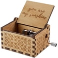 thumbnail image 2 of You are My Sunshine Caja de música de madera, caja de música de madera vintage grabada con láser para cumpleaños/Navidad/Día de San Valentín Rojo Verde, 2 of 7
