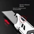 thumbnail image 4 of AiRuiZi Heavy-Duty Folding Utility Knife with 54 Blades – Portable, Durable & Multi-Functional Cutting Tool for Home, Office & Outdoor Use – Secure Grip, Compact Design for Easy Storage and Safe, 4 of 5