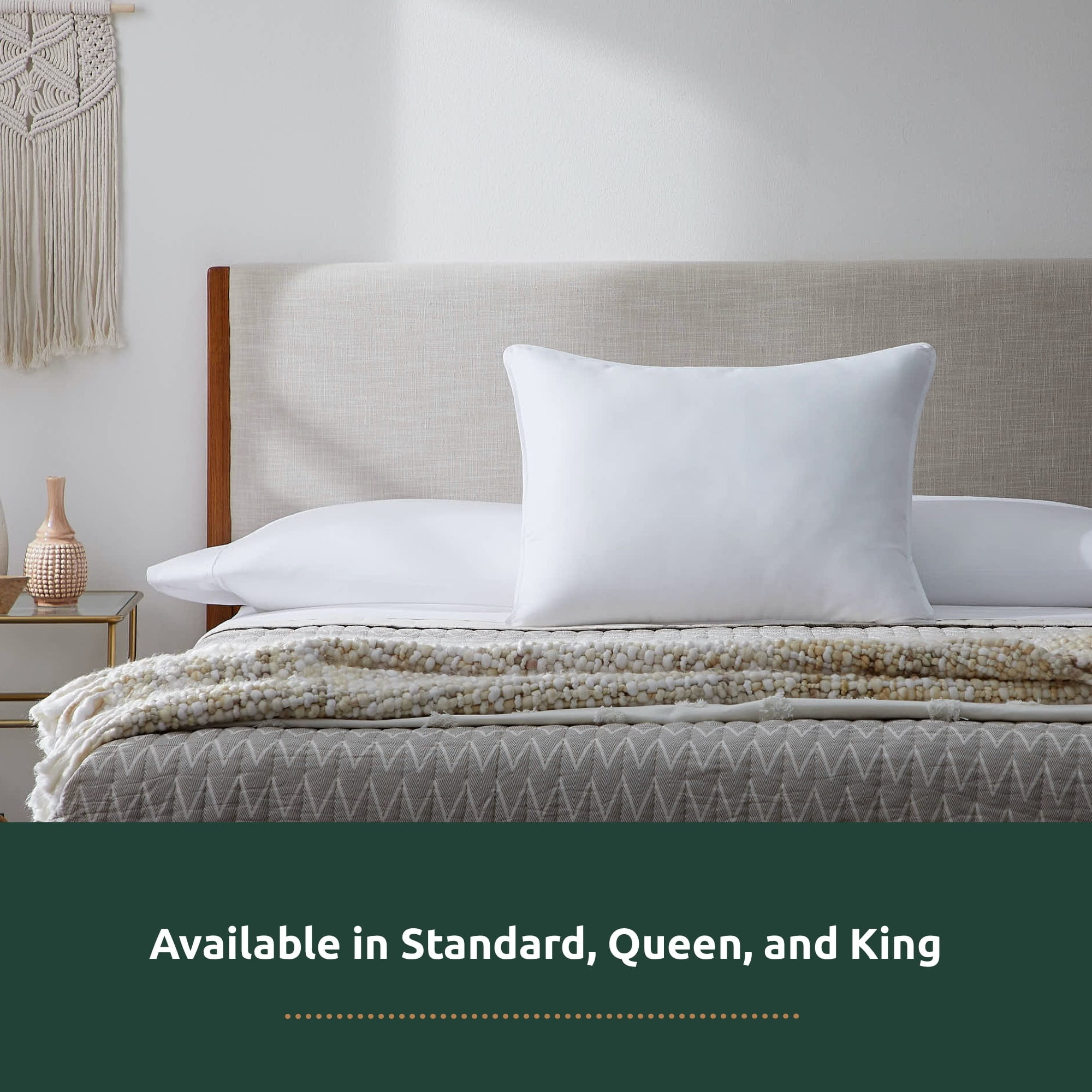 Down Alternative Pillow, Medium, Queen, 2 Pack, Rest Haven