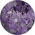 thumbnail image 2 of Addison Rugs Mayfield Washable Transitional Floral Purple Round Rug, 8' x 8', 2 of 5