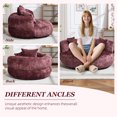 thumbnail image 4 of Villeston Oversized Bean Bag Chair for Adults & Kids, Chenille Lazy Bean Bag Sofa with Wrap-Around Backrest & Pillows for Bedroom, Living Room, Playroom,Wine Red, 4 of 8
