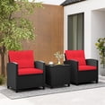 thumbnail image 3 of Kepooman Outdoor Conversation Sets,Patio Furniture Sets,3 Pieces Patio Furniture Set with Tempered Glass Coffee Table-Red, 3 of 10