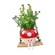 thumbnail image 5 of Maceta con forma de cara sonriente, bonita escultura colgante de resina con forma de flor Rojo, 5 of 9