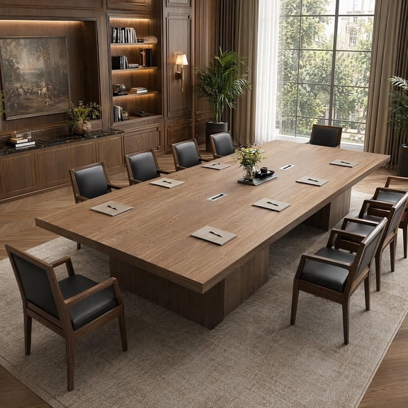 Tribesigns 94.5-inch Conference Table for 8-10 People, 8FT Office Conference Room Table with Cable Grommets