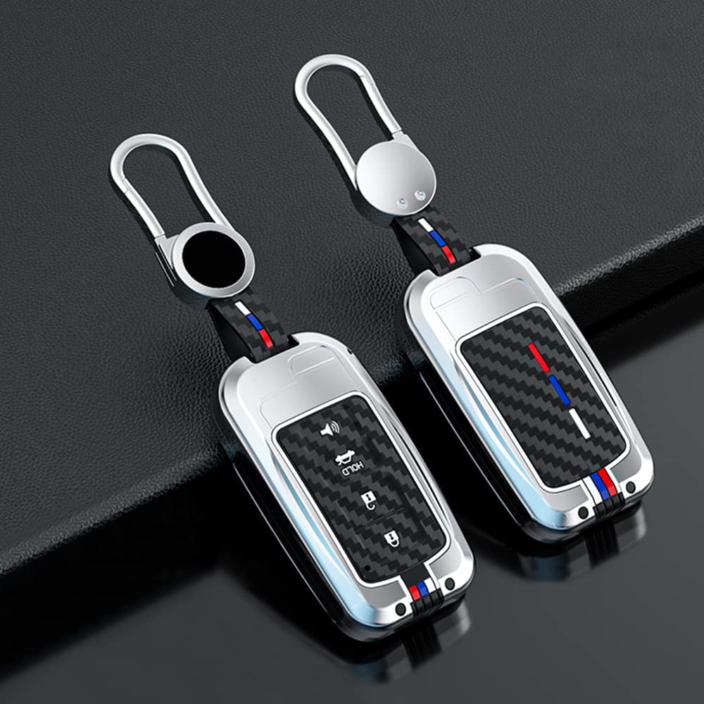 Zinc Alloy Keyless Entry Key Fob Cover Compatible for Toyota Highlander Avalon Camry Corolla RAV4 2017-2019 Case Protector 4 Buttons