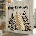 thumbnail image 2 of Leopard Christmas Tree Shower Curtain Winter Pine Tree Snowflake Shower Curtain for Holiday Farmhouse Bathtub Bathroom Decor 72x72 Inch Waterproof Polyester Fabric with Hooks, 2 of 6