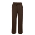 thumbnail image 5 of GZWYHT Cropped Linen Pants Women，Beach Vacation Lounge Wear Plus Size Trouser High Waist For 29"/31" Flowy Travel Wide Leg Yoga Pants Solid Color，Green L, 5 of 7
