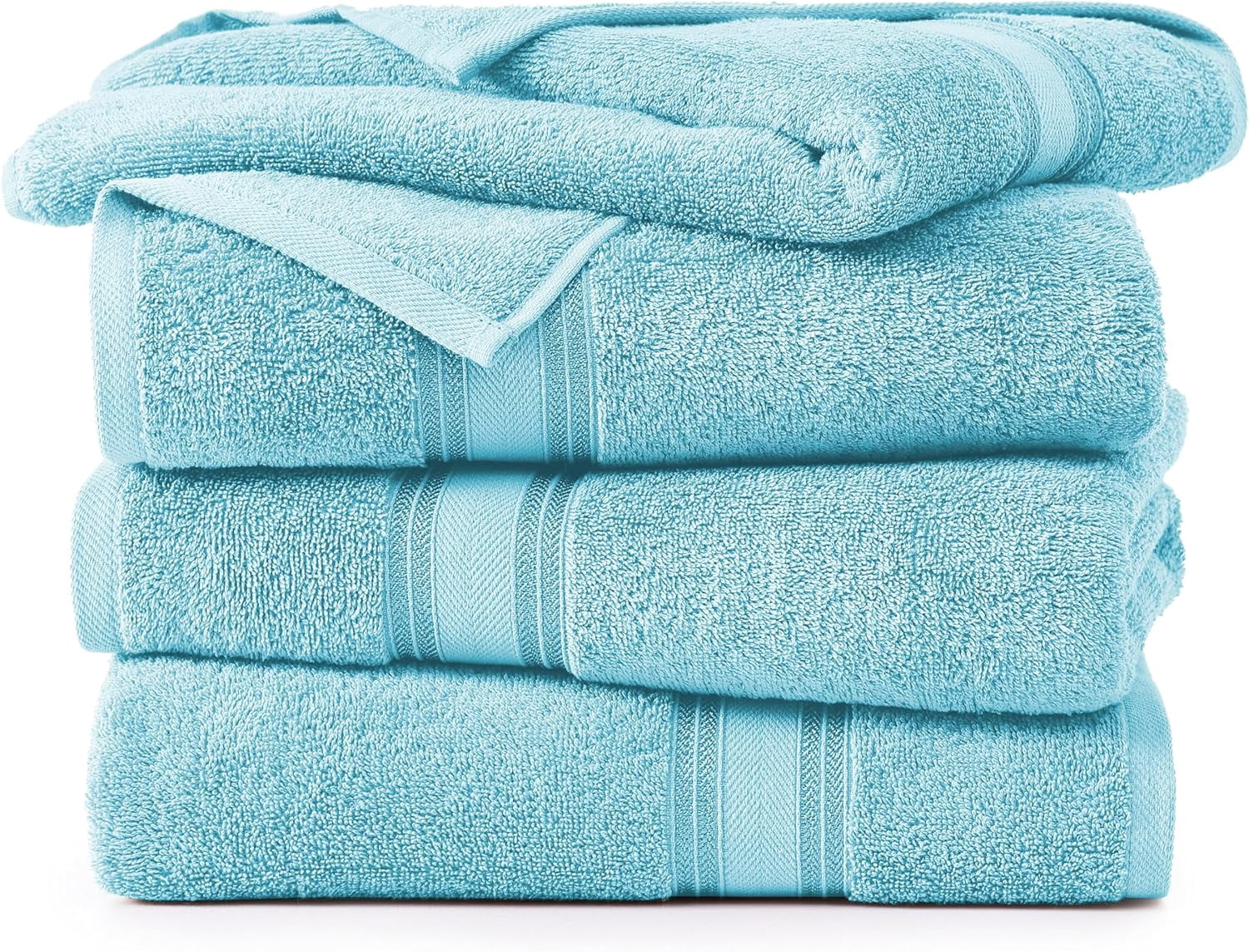 Extra Large Bath Towels for Bathroom, Zero Twist, 100% Cotton Quick Dry Bath Sheet Set, Bath Towel Sets for Bathroom, Soft Shower Towels, Hotel Towels, Luxury Bath Towels Set of 4 - Blue
