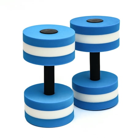 Aquatic Foam Exercise Dumbbells for Water Aerobics (Set of 2, Blue)