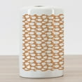 thumbnail image 3 of Peach Ceramic Toothbrush Holder, Pattern with Silhouette Peaches Tasty Delicious Snacks Theme Illustration, Decorative Versatile Countertop for Bathroom, 4.5" X 2.7", Pale Orange and White, 3 of 4
