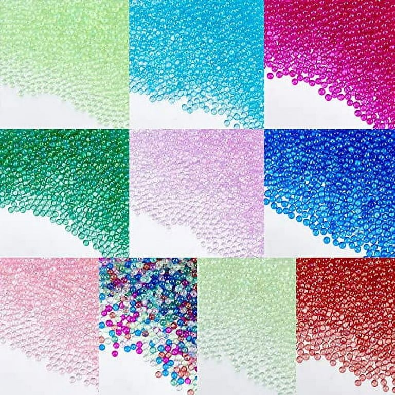 Laza 2 Colors Caviar Beads Nails Micro Pixie Beads 0.6-0.8mm Glass Bubble  Beads Iridescent Water Droplets Bubble Beads Crystals Nail Beads for 3D  Nail Art Decorations Nail Designs Clear and Crystal AB