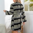 thumbnail image 6 of Boiler Up! Night Robe Long Sleeve V Neck Robe With Belt Women's Sleepwear Dresses, 6 of 9