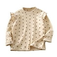 thumbnail image 2 of Spazoro Toddler Girls Blouses, Round Neck Printed Long Sleeve Casual Tops For Girls Beige Size 8 T, 2 of 3