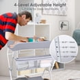 thumbnail image 2 of Table à Langer pour Bébé avec Roues, Table à Langer Pliable Station de Change pour Couches de Bébé avec Hauteur Réglable à 4 Niveaux, Gris, 2 of 9