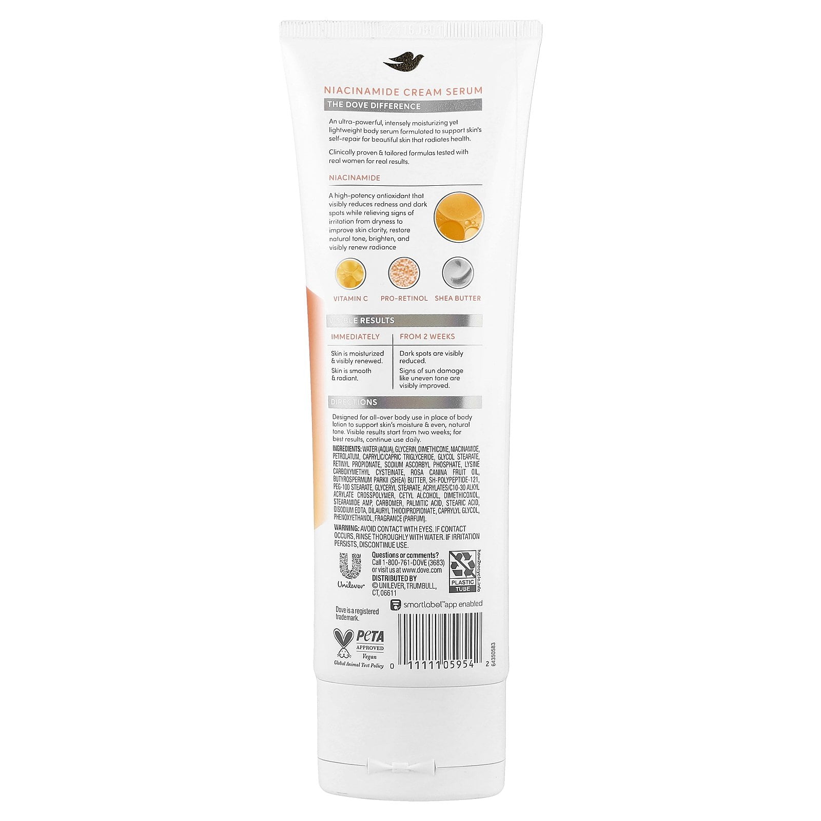 Dove Body Cream Serum, Niacinamide + Even Tone, 8 fl oz