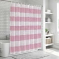 thumbnail image 6 of Pink Striped Shower Curtain, Waterproof Shower Curtains for Bathroom, Farmhouse Vintage Stripes Washable Fabric Bathtub Curtain Set Bath Decor with 12 Hooks Long 72"x84", 6 of 8