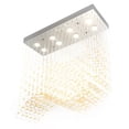 thumbnail image 3 of Modern Rectangular Wave Raindrop Crystal Chandelier Dining Room Pendant Light, 3 of 7