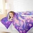 thumbnail image 4 of Manfei Floral Butterfly Motif Full Size Bedding Sets,Magical Axolotl Full Size Bed in a Bag For Girls,Pastel Purple Pink,Colorful Stars Reversible,7pcs, 4 of 8