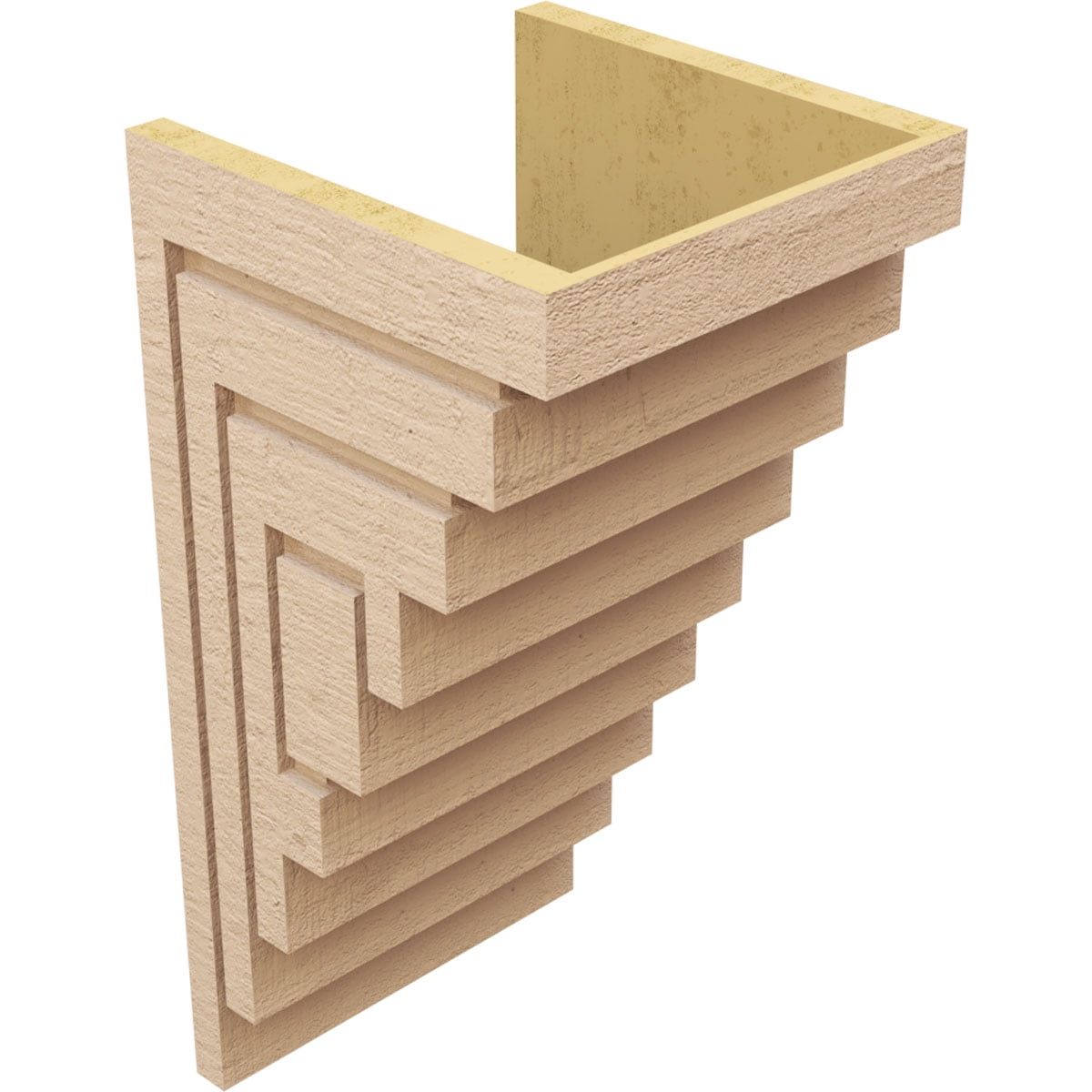 12"W x 12"D x 24"H Wide Landon Rough Cedar Woodgrain TimberThane Corbel, Primed Tan