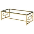 thumbnail image 1 of Best Master Stainless Steel and Glass Coffee Table in Clear/Gold Base, 1 of 2