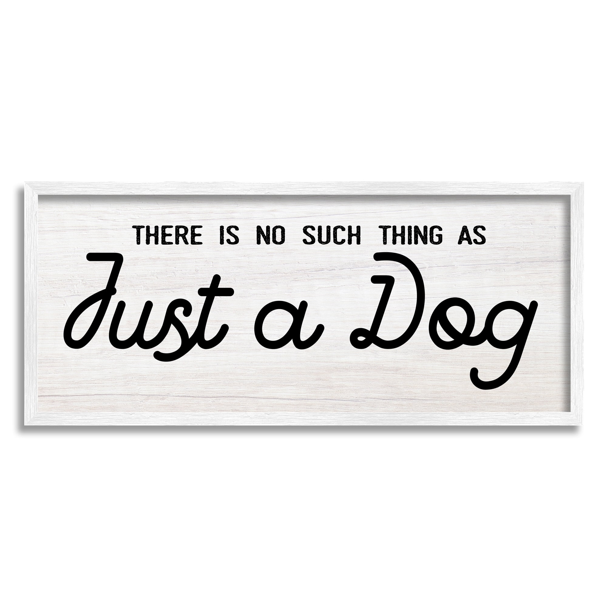 Stupell Industries Just A Dog Rustic Typography Animal Lover Quote Framed Wall Art, 24 x 10, Design by Daphne Polselli