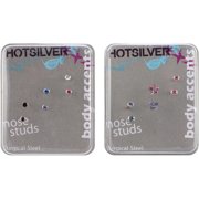 Colorful Crystal Nose Studs In Fun Shape