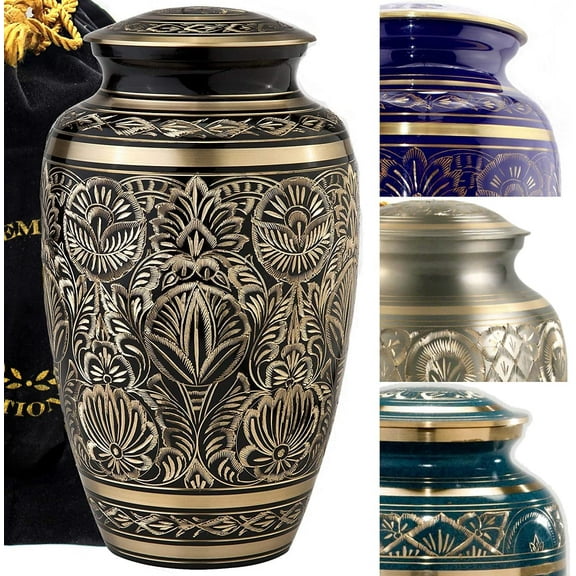 Black Majestic Radiance Cremation Urns for Human Ashes Adult Urns for Cremation Ashes Urns for Adult Cremation Ashes Urns for Ashes Cremation Urns for Human Ashes Adult 200 Cubic Inches Large