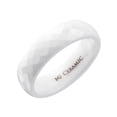 thumbnail image 2 of MJ Metals Jewelry Ceramic 6mm White Wedding Band with a Faceted Design Ring Size 6.5, 2 of 4