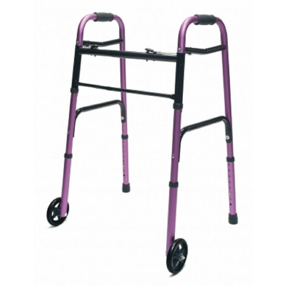 Walker  Adult W/5  Wheels Folding  Red  Case Of 2