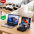 thumbnail image 4 of Hosaud Wireless Charger, 23W Fast Wireless Charging Station,3 in 1 Qi-Certified Charging Pad Stand for iWatch SE/6/5/4/3/2 Airpods 1/2/Pro iPhone 12/12 Pro/12 Pro Max/12 Mini/11/11 Pro/SE/8/X/XR, 4 of 5