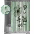 thumbnail image 3 of Shower Curtain, Vintage Flower Sage Green Gradient Waterproof Shower Curtain Set with Hooks for Bathroom Showers,Stalls and Bathtubs,36x72In Abstract Floral Art, 3 of 8