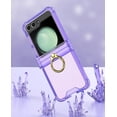 thumbnail image 3 of for Samsung Galaxy Z Flip 5 Clear Kickstand Case, Woman Purple Case for Galaxy Z Flip 5 with Hinge Protector and Ring Holder, Girls Protective Shockproof Case for Z Flip 5 (Purple), 3 of 13