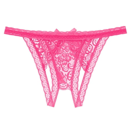 (2-Pack) Puawkoer Lace Women s Openy for Women Plus Size Underwear Waist Low Panties Christmas Corsets for Women Briefs Crotch Underpants Plus Sizey
