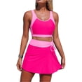 thumbnail image 2 of Women High Waisted Bikini Sets Color Block Swimsuits Two Piece Bathing Suit 2026 Hot Pink XL, 2 of 7