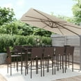 thumbnail image 1 of vidaXL 11 Piece Garden Bar Set Brown Poly Rattan, 1 of 5