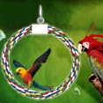thumbnail image 3 of Flmtop Pet Bird Parrot Cotton Rope Circle Ring Stand Hanging Swing Cage Chew Play Toy, 3 of 8