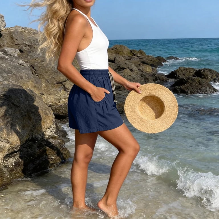 walmart dress shorts cfhntfmh Dress Shorts for Women Casual High Waisted Dressy Wide Leg Work Office Shorts with Pockets for Summer