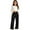 Black, variant on KAUOD Girls Wide Leg Sweatpants Cargo Pockets Baggy Straight Sweat Pants Kids Elastic Waist School Aesthetic Joggers Clothes
